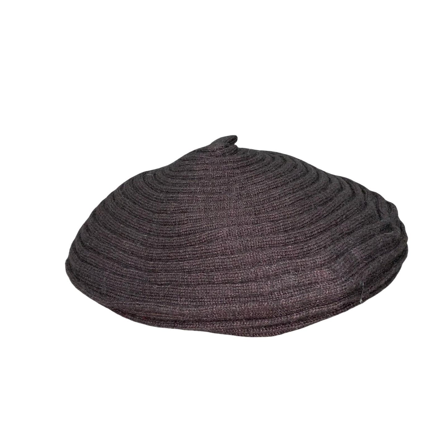 Vtg Brown 'Romano' 100% Wool Thick Knit Slouch Beanie Artist Casual Beret XS