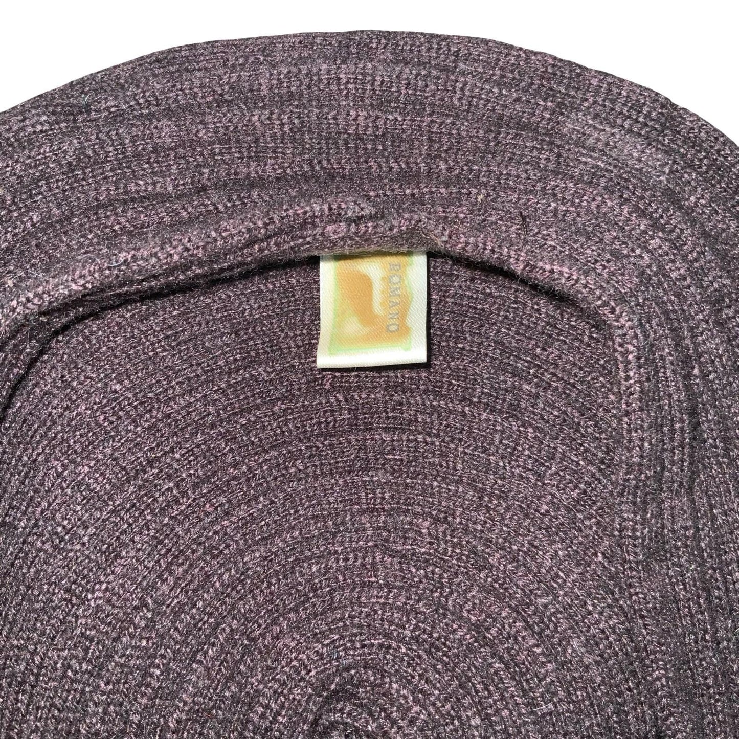 Vtg Brown 'Romano' 100% Wool Thick Knit Slouch Beanie Artist Casual Beret XS