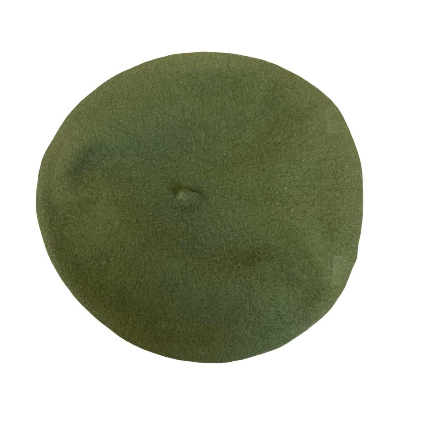 Vtg 90s Green Metal Eyelet Detail Wool Classic French Beret Size Large