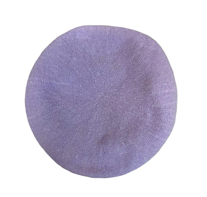 Vtg 90s Y2K Lilac Purple Fleece Lined Warm Winter Wool Beret Size XS