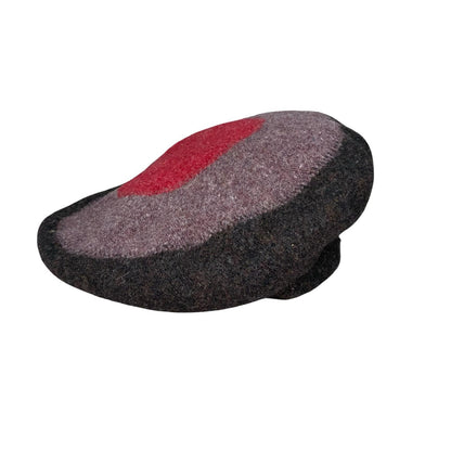 Vtg 100% Pure New Wool Purple Red Brown Circular Pattern Beret Size Small