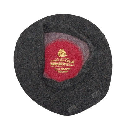 Vtg 100% Pure New Wool Purple Red Brown Circular Pattern Beret Size Small