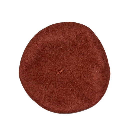 90s Burnt Orange Red Slouch Artist Casual Wool Winter Hat French Beret Size XS