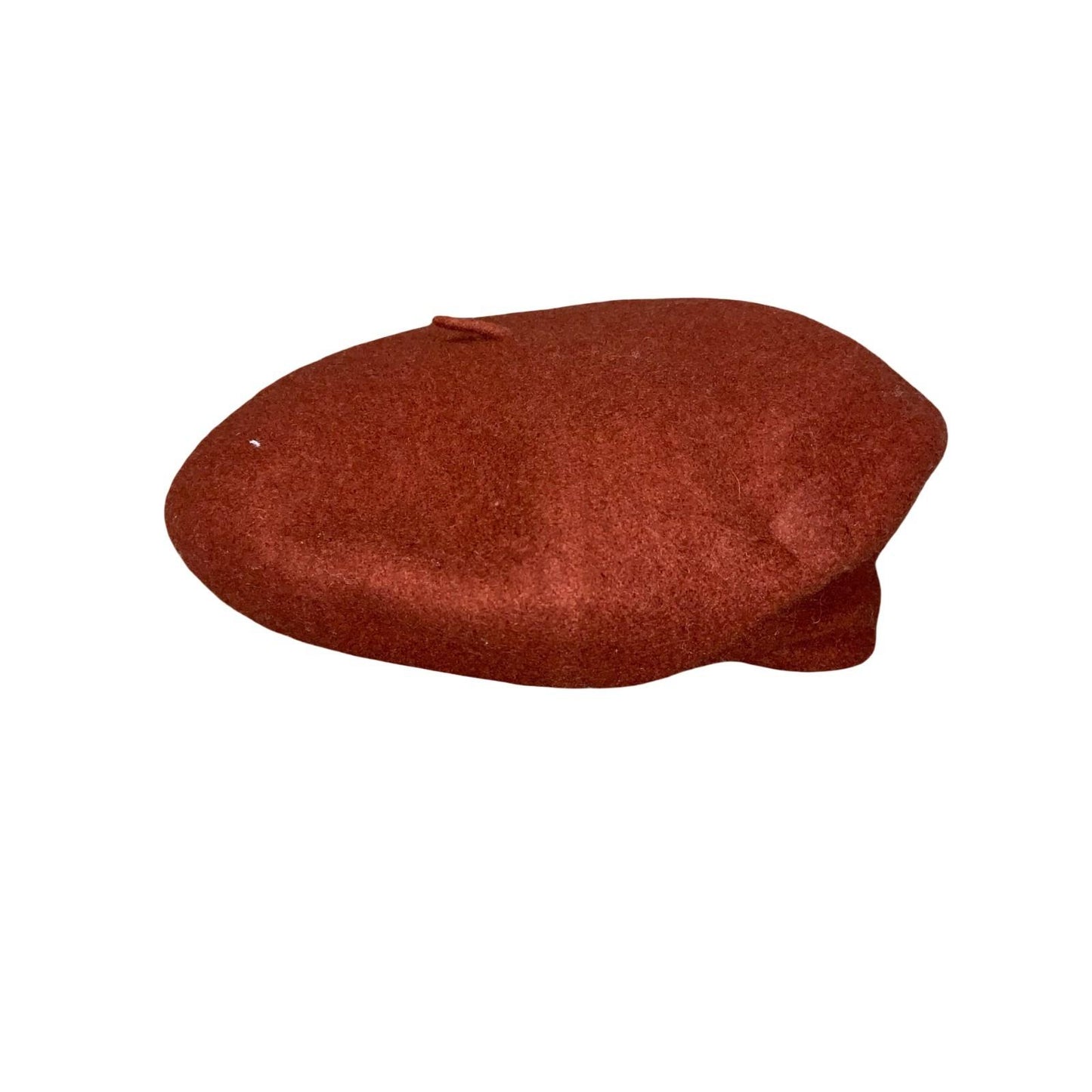 90s Burnt Orange Red Slouch Artist Casual Wool Winter Hat French Beret Size XS