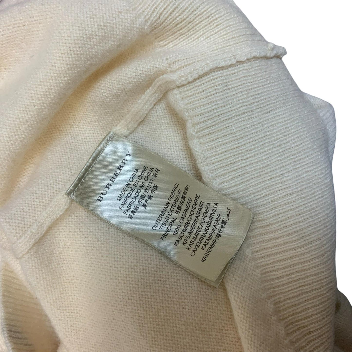 Vtg 00s 'Burberry Brit' Women's Check Elbow Patch Cashmere Pullover Sweater S