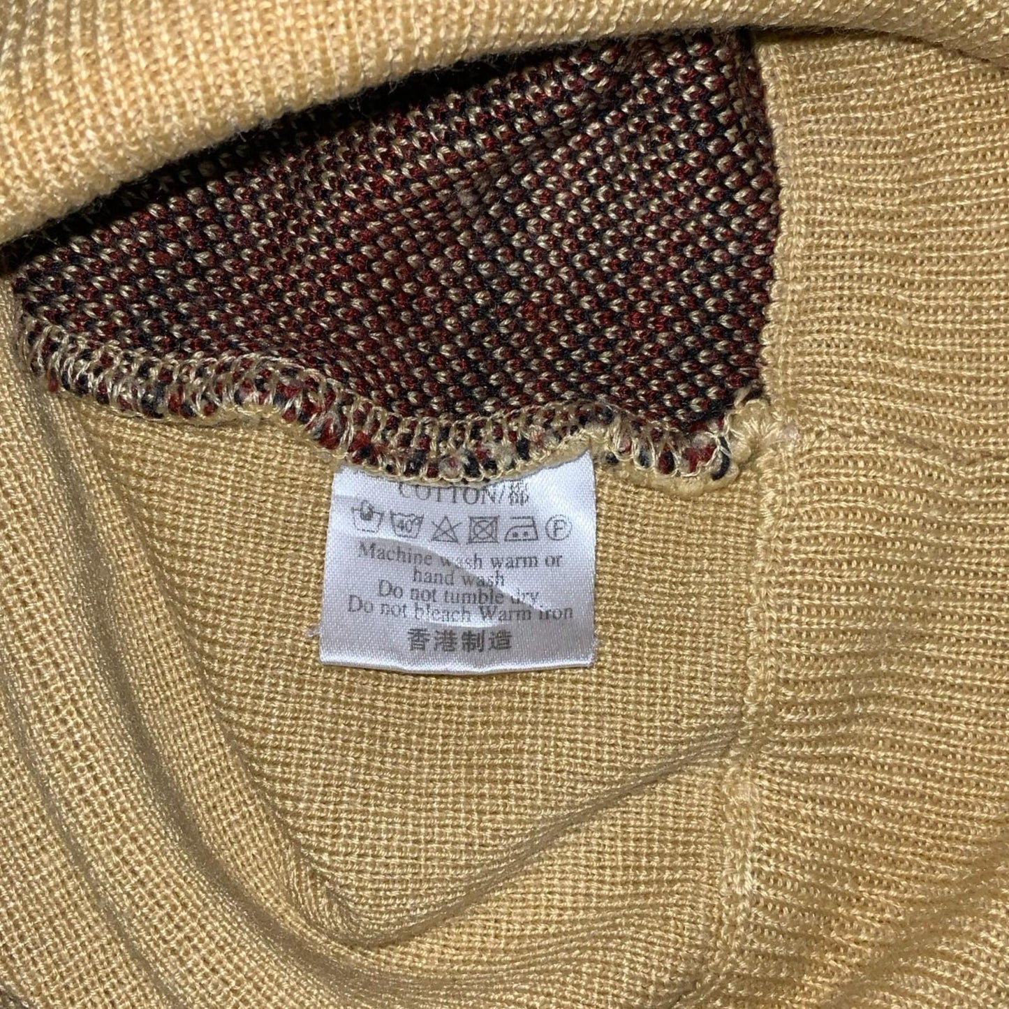 Vtg 00s 'Burberry London' Beige Black Nova Check V-Neck Casual Cotton Sweater M