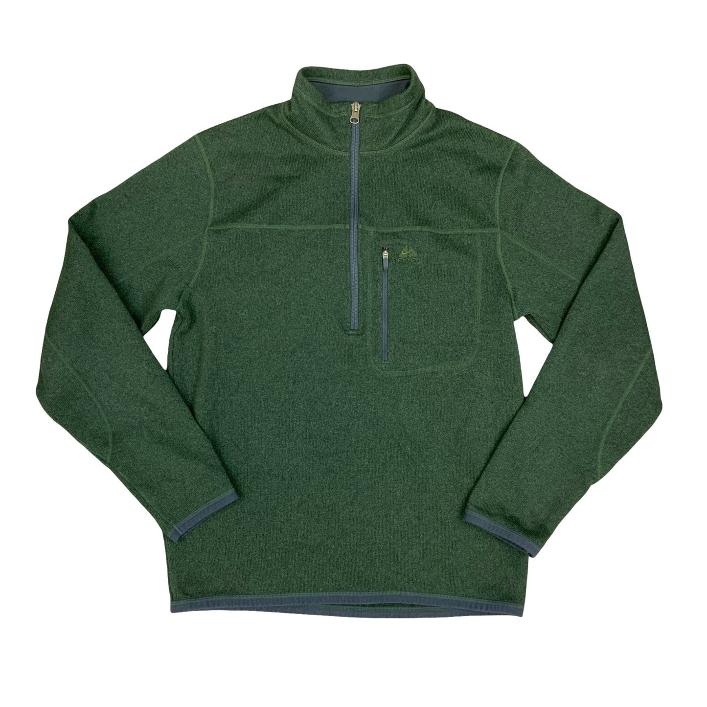 Vintage Y2K Green Nike ACG 1/2 Zip Fleece Sweater Streetwear Pullover Medium