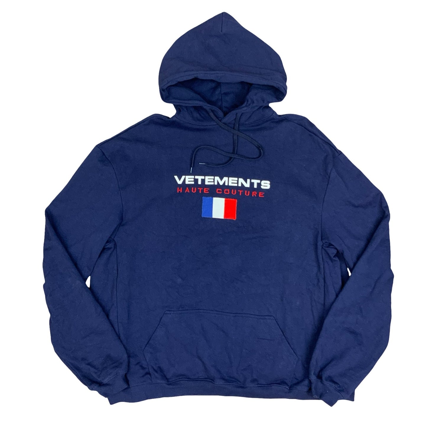 Vetements 'Haute Couture' Navy Hoodie Sweatshirt Pullover Heavyweight XXL
