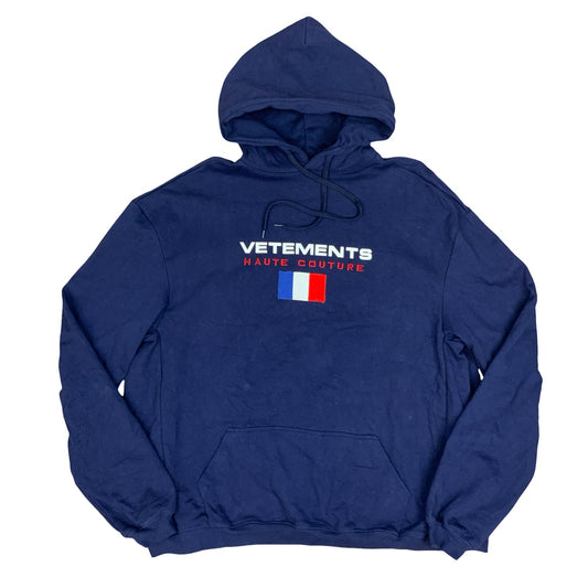Vetements 'Haute Couture' Navy Hoodie Sweatshirt Pullover Heavyweight XXL