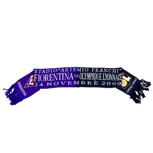 2009 Fiorentina Olympique Lyonnais Half And Half Football Scarf Champions League
