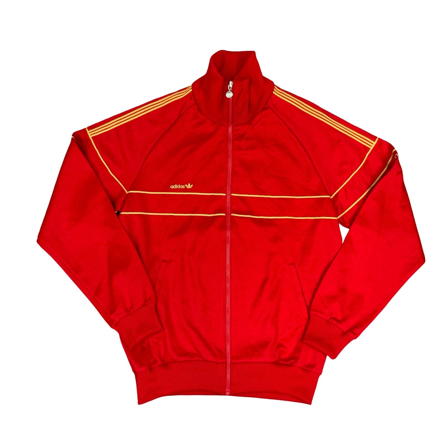 Vintage 70s Red Gold Adidas x Descente Bio-Fix Techno Zip-Up Track Jacket Large