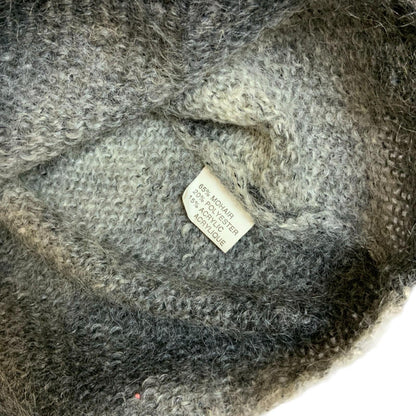 Vtg Morgan de Toi Grey Black Ombre Striped Longline Knit Sweater UK 8/10