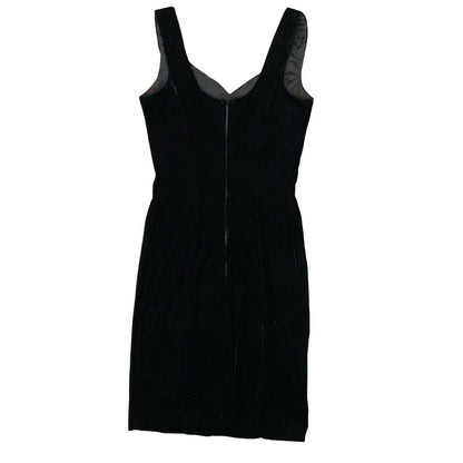 Vtg 'Karen Lucas' for Niki Black Embellished Cocktail Party Velvet Dress UK 4