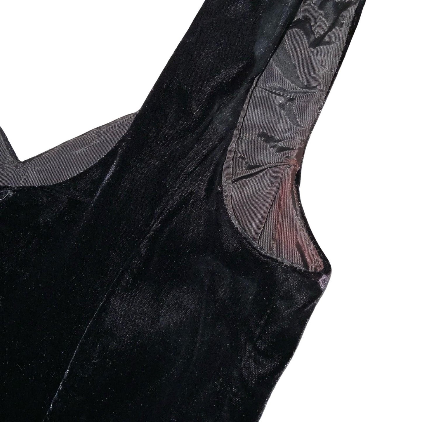 Vtg 'Karen Lucas' for Niki Black Embellished Cocktail Party Velvet Dress UK 4