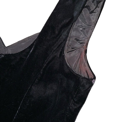 Vtg 'Karen Lucas' for Niki Black Embellished Cocktail Party Velvet Dress UK 4