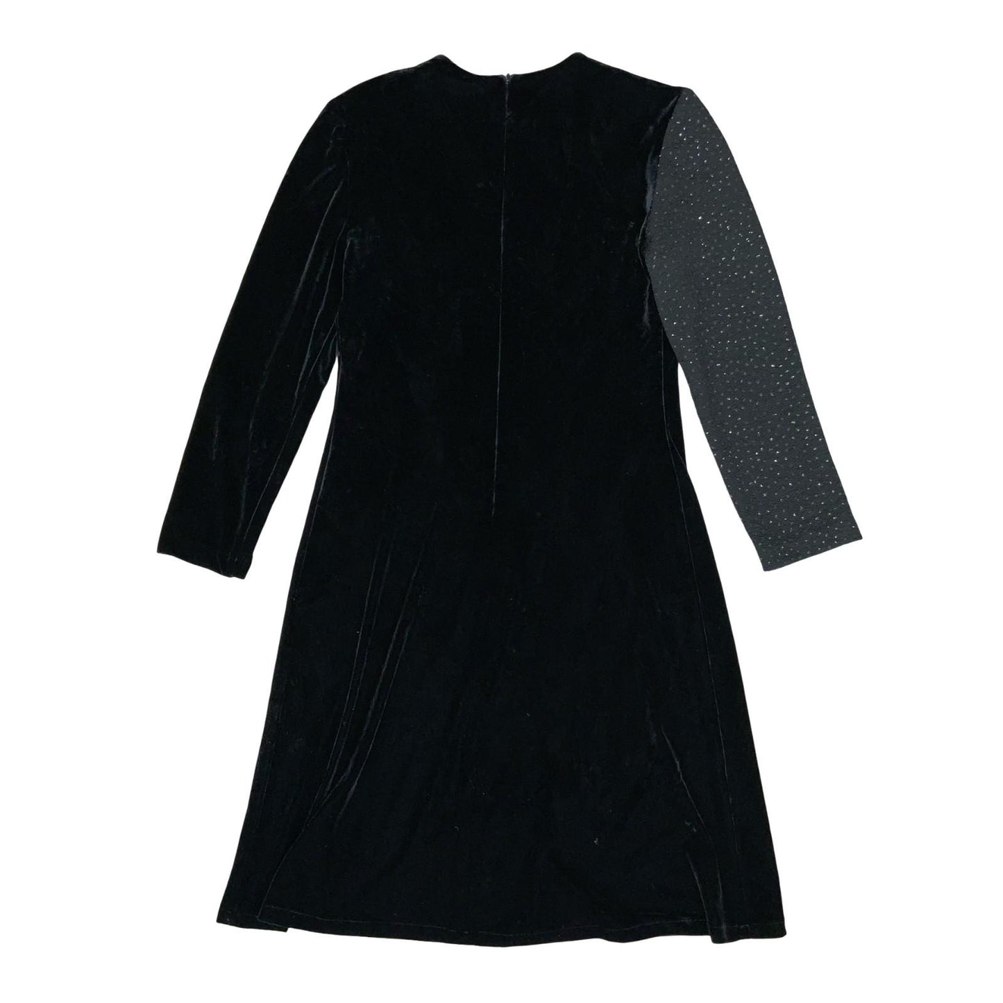 90s ' Jessica Howard' Black Velvet Elegant Sparkle Metallic Evening Dress UK 12