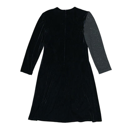 90s ' Jessica Howard' Black Velvet Elegant Sparkle Metallic Evening Dress UK 12