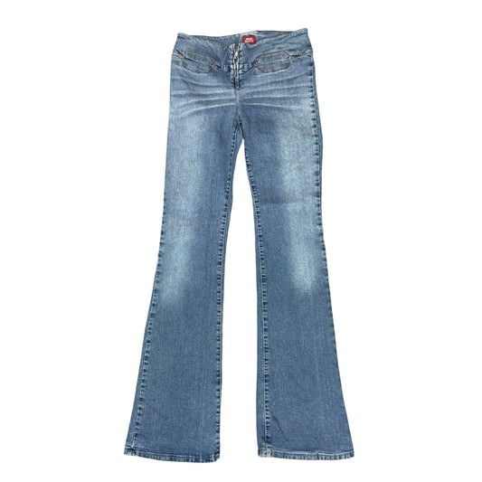 Y2K 'Miss Sixty' Blue Faded Light Wash Low-Rise Flared Denim Jeans W26" L31.5"