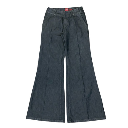 VGC Y2K 'Miss Sixty' Black Wide Leg Hinda Flare Low-Rise Casual Jeans W27" L33"