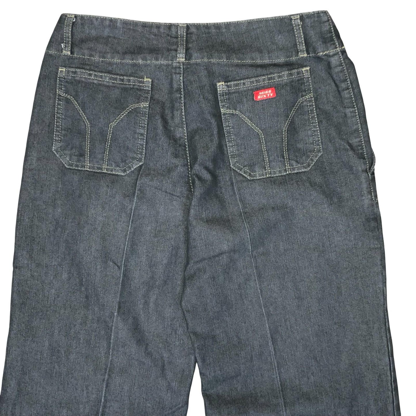 VGC Y2K 'Miss Sixty' Black Wide Leg Hinda Flare Low-Rise Casual Jeans W27" L33"