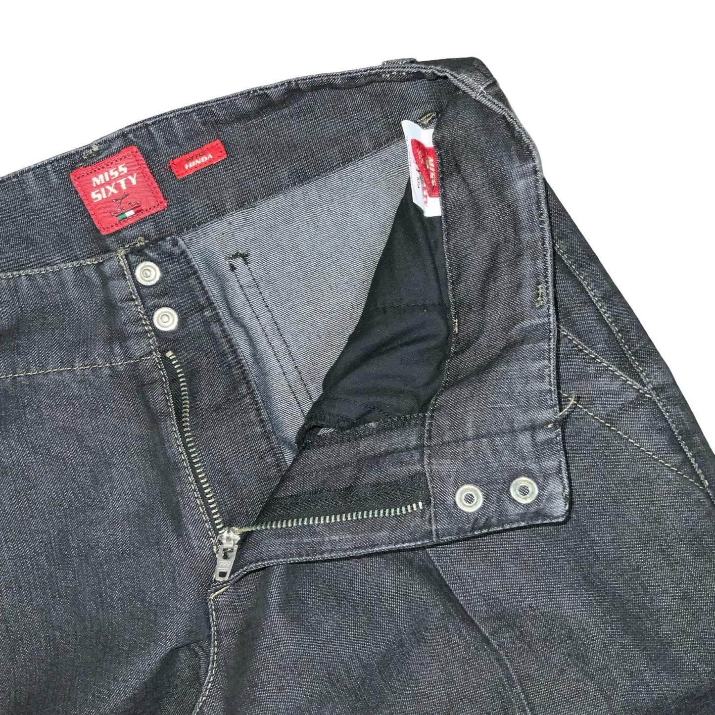 VGC Y2K 'Miss Sixty' Black Wide Leg Hinda Flare Low-Rise Casual Jeans W27" L33"