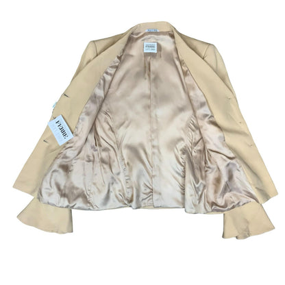 Vtg 90s DEADSTOCK 'Gianfranco Ferre' Studio Cream Flare Sleeve Blazer UK 10