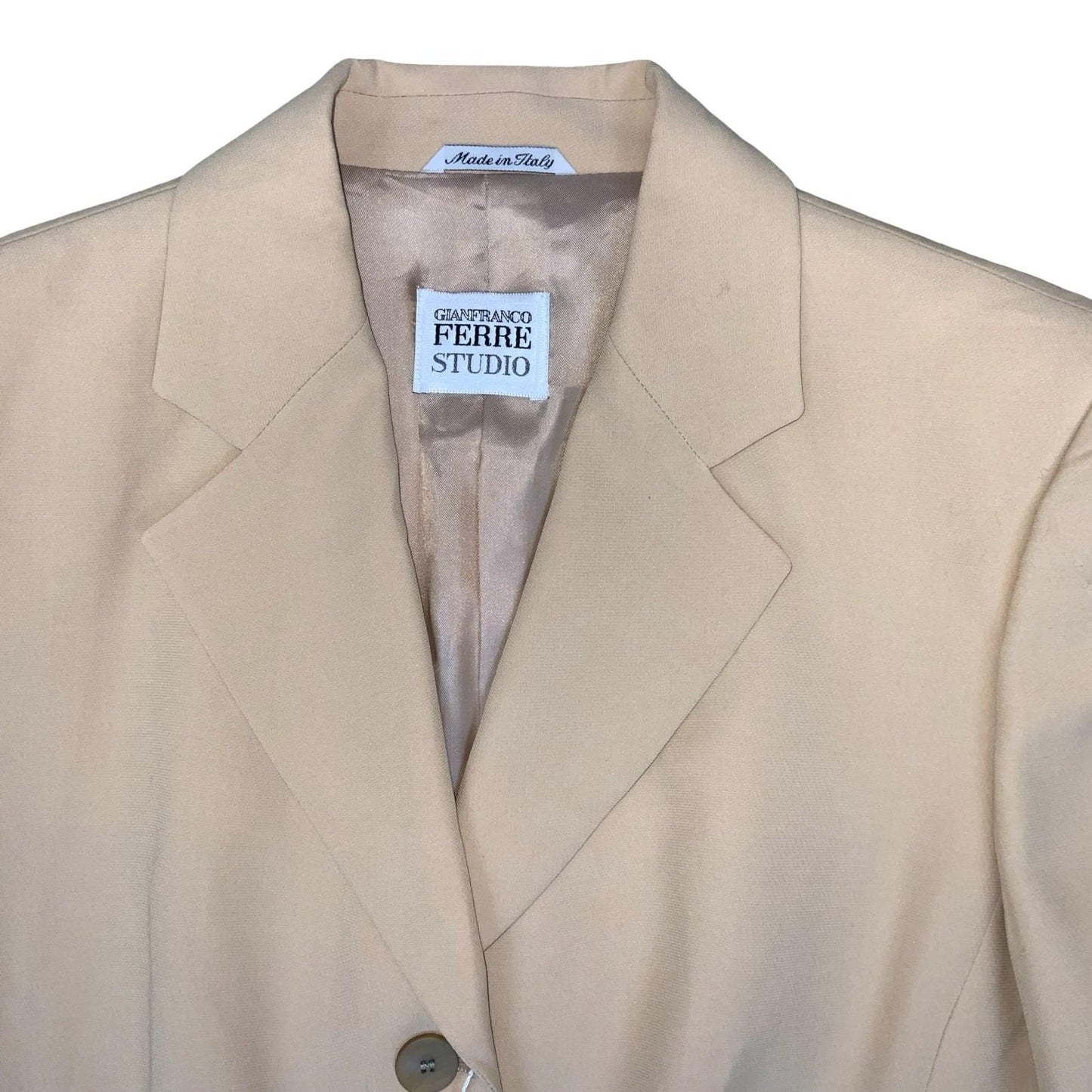 Vtg 90s DEADSTOCK 'Gianfranco Ferre' Studio Cream Flare Sleeve Blazer UK 10