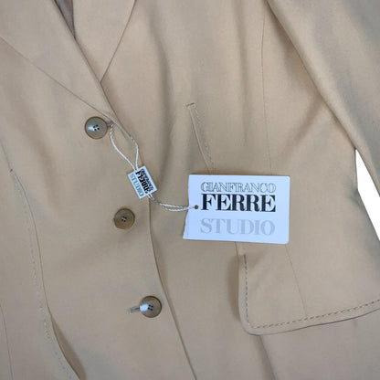 Vtg 90s DEADSTOCK 'Gianfranco Ferre' Studio Cream Flare Sleeve Blazer UK 10
