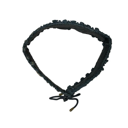 Women's Traditional Bavarian Woven Embroidered Leather Waist Belt M UK 12/14