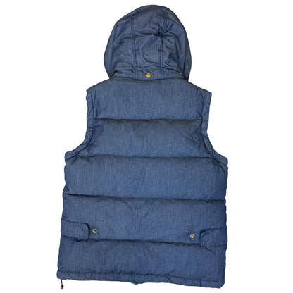 90s Y2K Paul Frank Blue Denim Colourful Monkey Puffer Gilet Body Warmer UK 10
