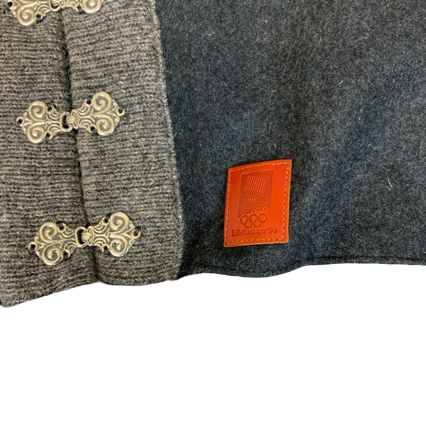 1994 Dale of Norway Lilleihammer Winter Olympic Grey Wool Knit Sweater Jumper S