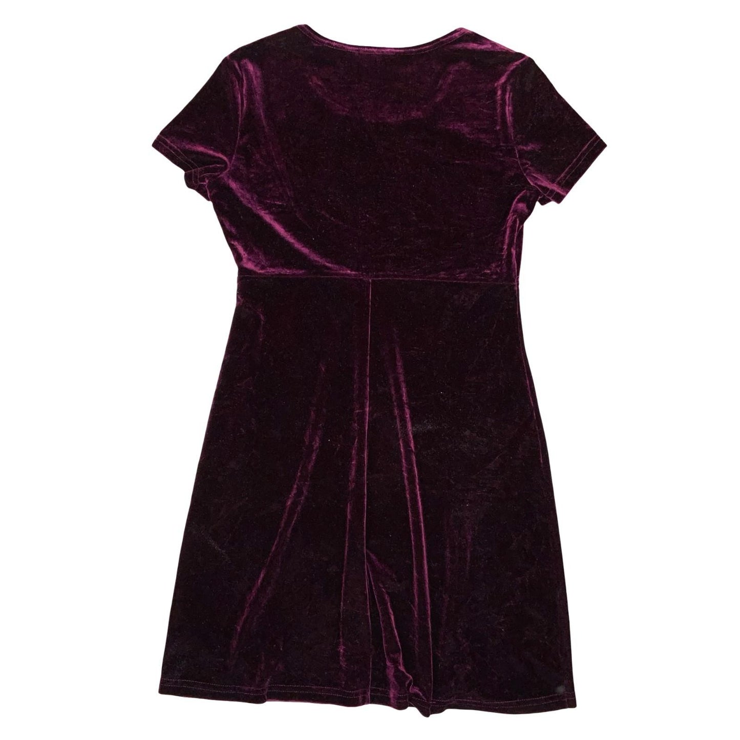 Vtg 90s Kathie Lee Collection Burgundy Red Velvet Party Xmas Skater Dress UK 10