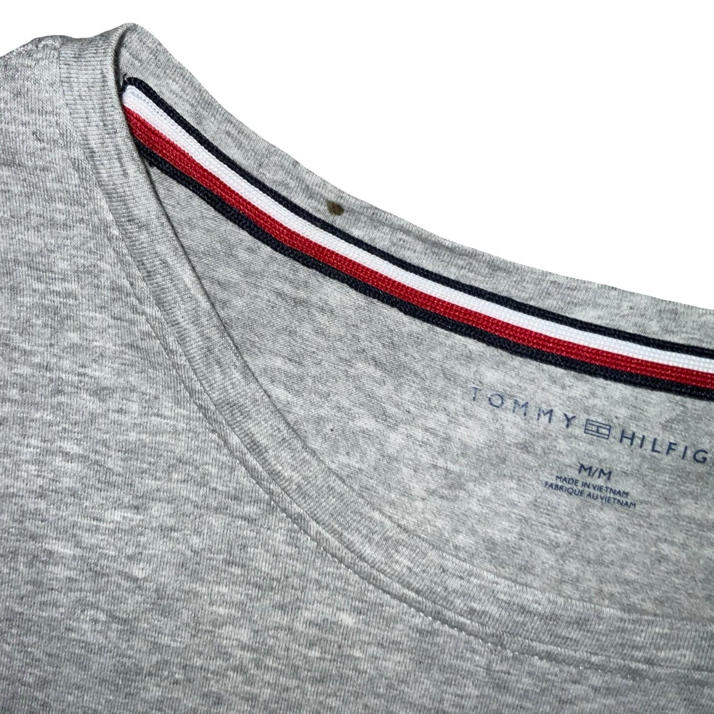 Vtg 90s Y2K Tommy Hilfiger Grey Sports Logo T-Shirt Dress M UK 12/14