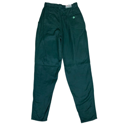 Vtg 90s Fiorucci Green Tapered Chino Italian Casual High-Waist Trouser W24" UK 8