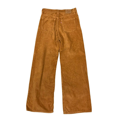 Levi's Rust Premium Big E Orange Wide-Leg High Waist Corduroy Trousers W28" L29"