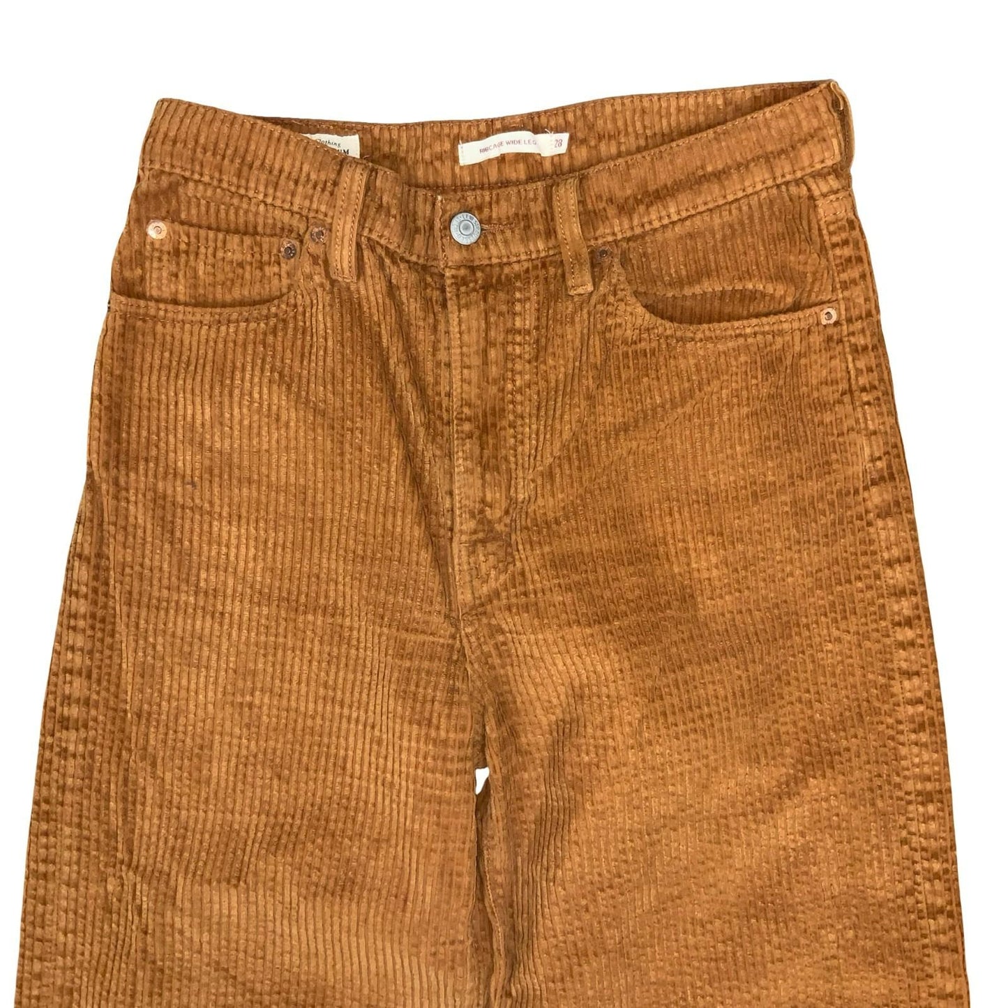 Levi's Rust Premium Big E Orange Wide-Leg High Waist Corduroy Trousers W28" L29"