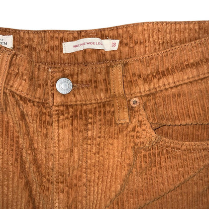 Levi's Rust Premium Big E Orange Wide-Leg High Waist Corduroy Trousers W28" L29"