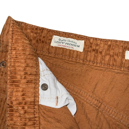 Levi's Rust Premium Big E Orange Wide-Leg High Waist Corduroy Trousers W28" L29"