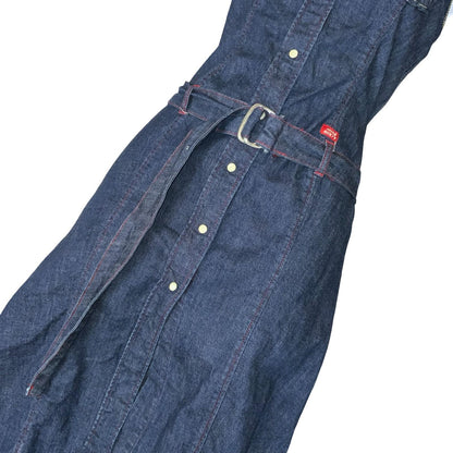 Vtg 90s Y2K 'Miss Sixty' Urban-Renewal Dark Blue Denim Belted Dress XS UK 4/6