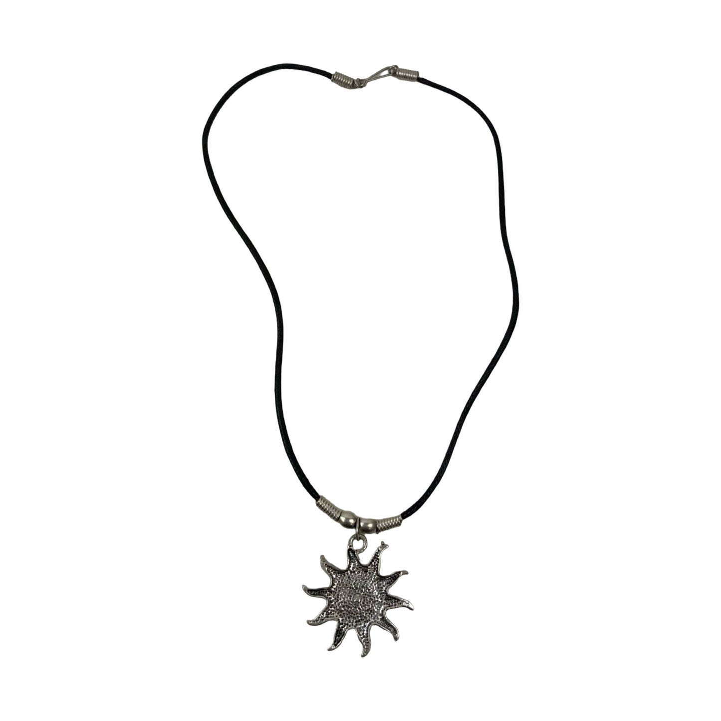 Vintage Deadstock 90s Y2K  Silver Yin Yang Sun Thong Necklace