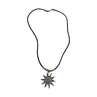 Vintage Deadstock 90s Y2K  Silver Yin Yang Sun Thong Necklace