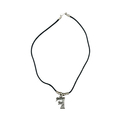 Vintage Deadstock 90s Y2K Green Gem Letter 'F' Initial Fairy Tree Thong Necklace