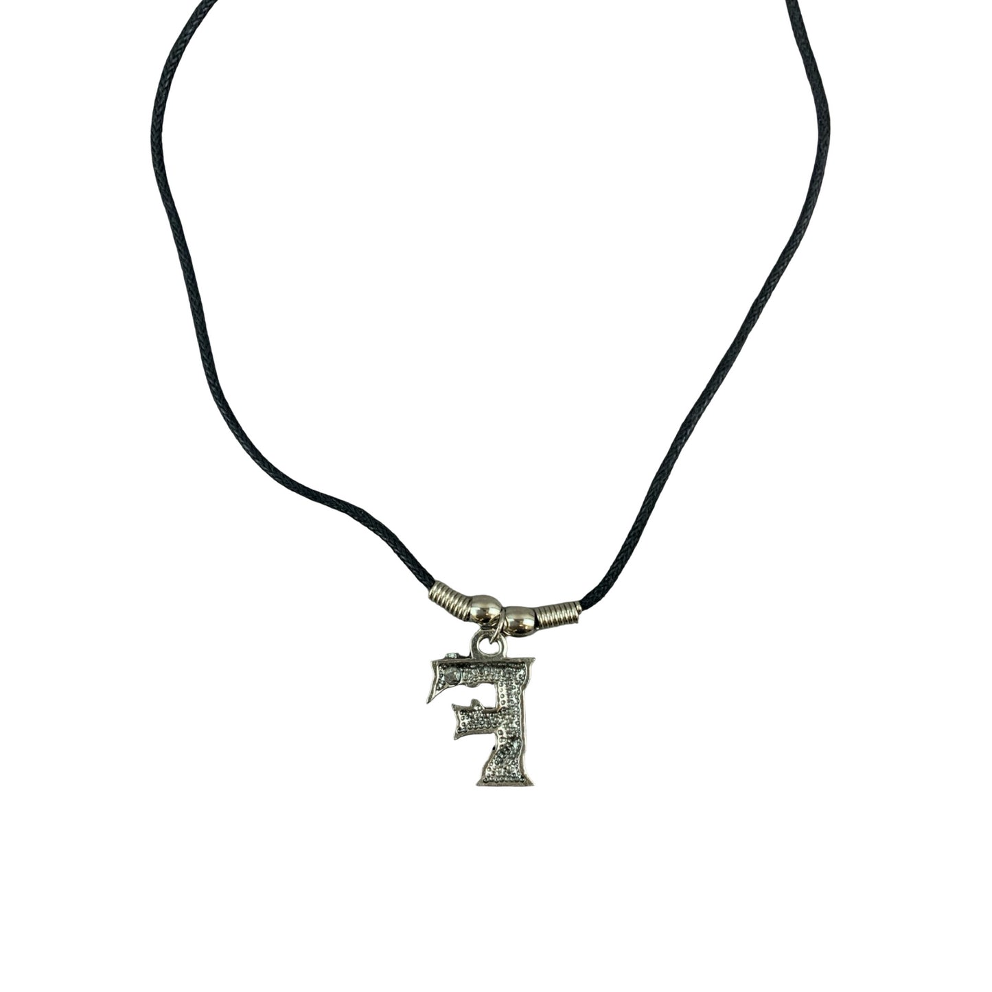 Vintage Deadstock 90s Y2K Green Gem Letter 'F' Initial Fairy Tree Thong Necklace