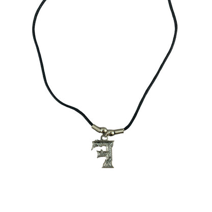 Vintage Deadstock 90s Y2K Green Gem Letter 'F' Initial Fairy Tree Thong Necklace