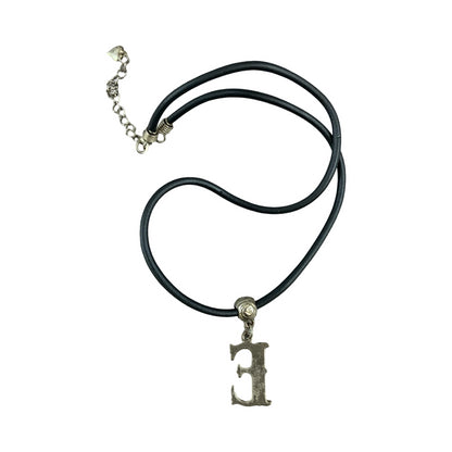 Vintage Deadstock 90s Y2K Green Shell Letter 'E' Initial Thong Necklace