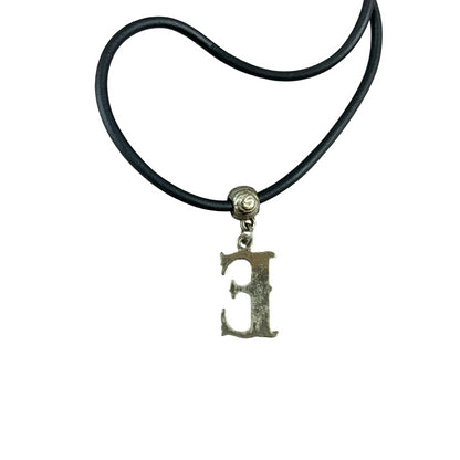 Vintage Deadstock 90s Y2K Green Shell Letter 'E' Initial Thong Necklace