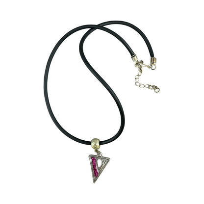 Vintage Deadstock 90s Y2K Pink Letter 'V' Initial Thong Necklace