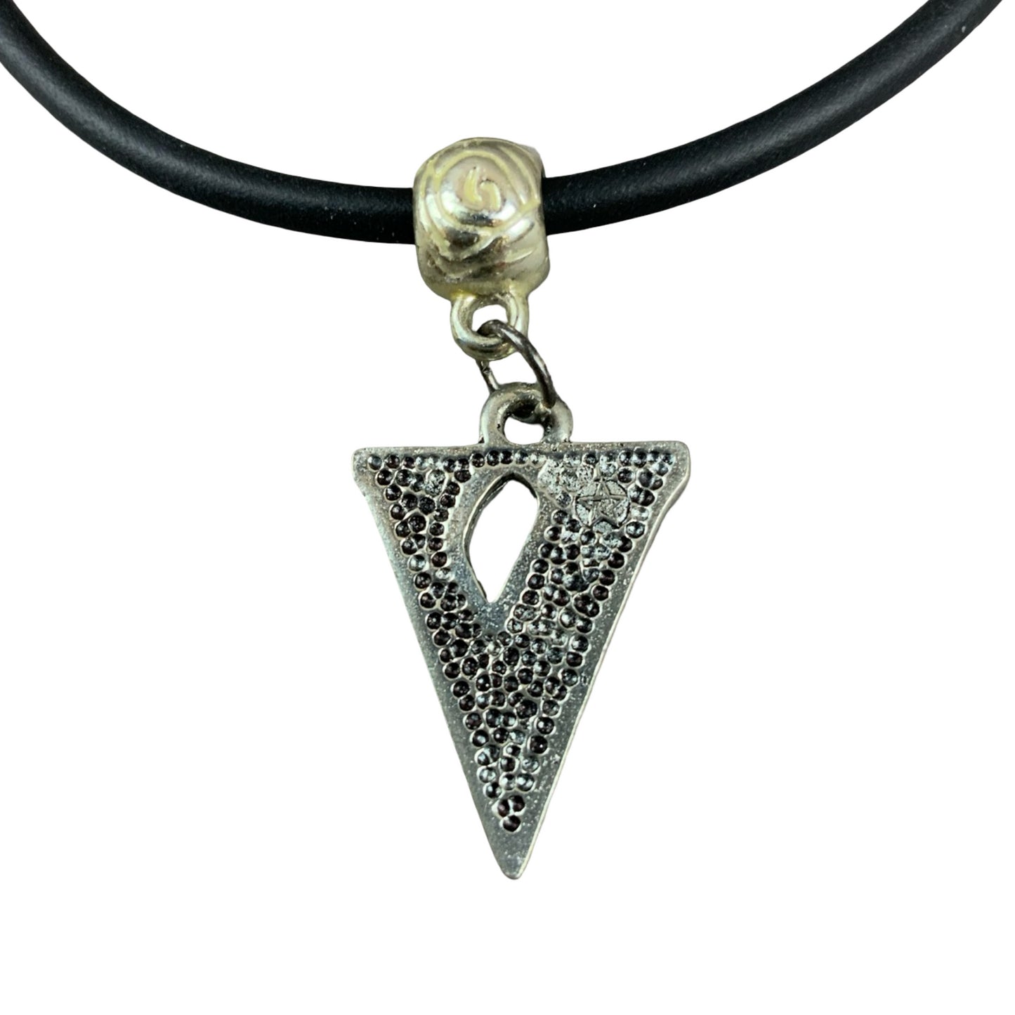 Vintage Deadstock 90s Y2K Pink Letter 'V' Initial Thong Necklace