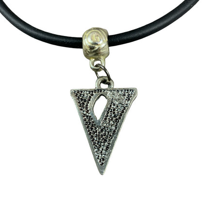 Vintage Deadstock 90s Y2K Pink Letter 'V' Initial Thong Necklace