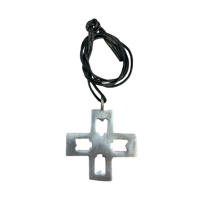 Vintage Deadstock 90s Y2K Large Metal Cross Gothic Necklace